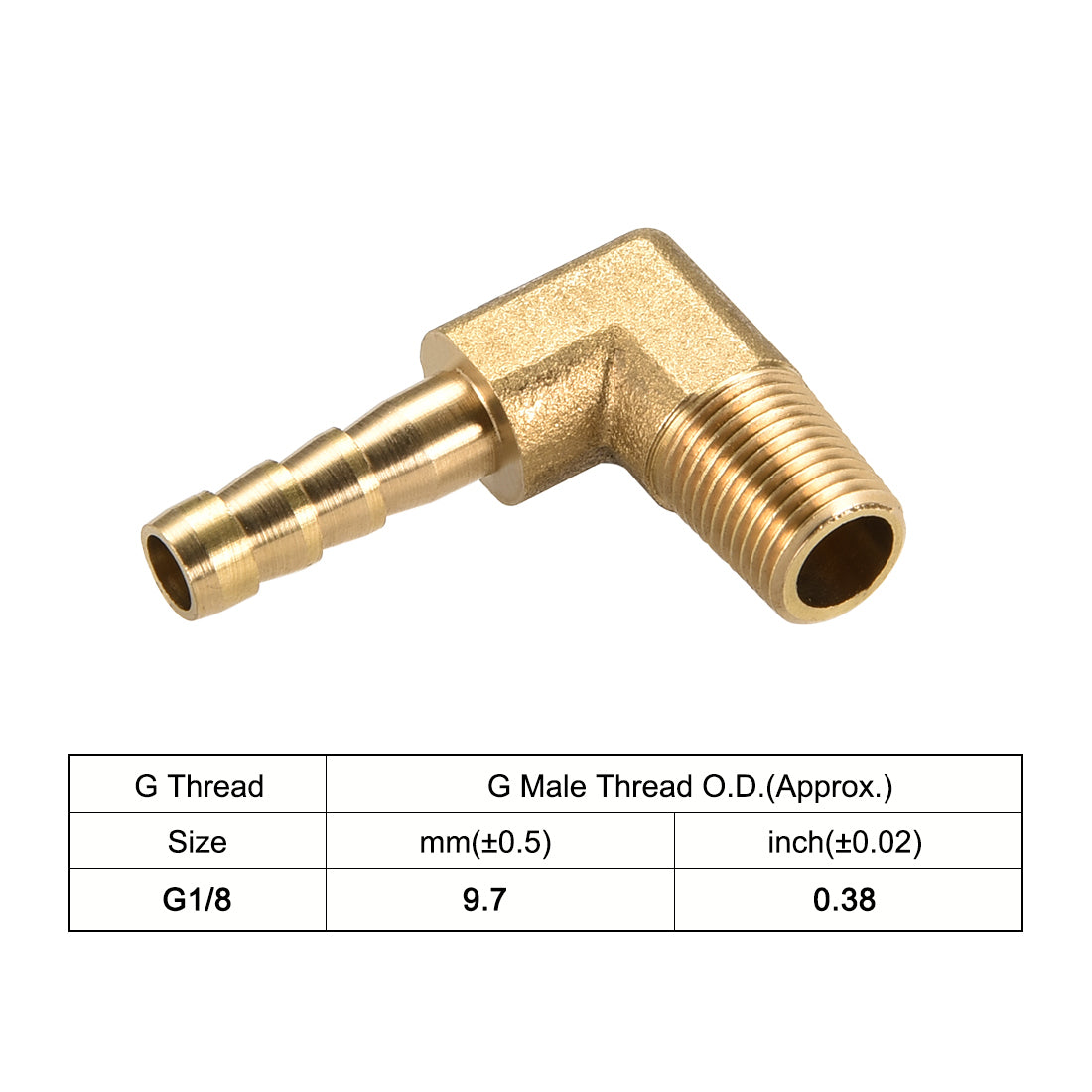 uxcell Uxcell Brass Barb Hose Fitting 90 Degree Elbow 6mm Barbed x 1/8 PT Male Pipe