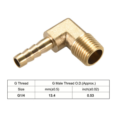 Harfington Brass Barb Hose Fitting, Elbow Barbed to Pipes Adapters Connectors