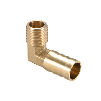 Harfington Uxcell Brass Barb Hose Fitting 90 Degree Elbow 16mm Barbed x 3/8PT Male Pipe