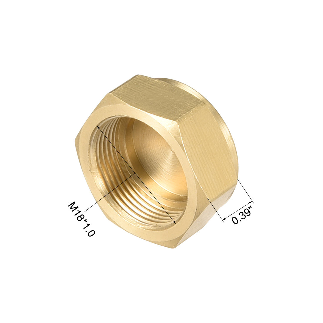 Uxcell Uxcell Brass Female Pipe Fitting Valve Cap M26x1.5 Hex Head End Plug Connector  2pcs