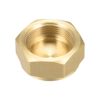 Harfington Uxcell Brass Female Pipe Fitting Valve Cap M26x1.5 Hex Head End Plug Connector  2pcs