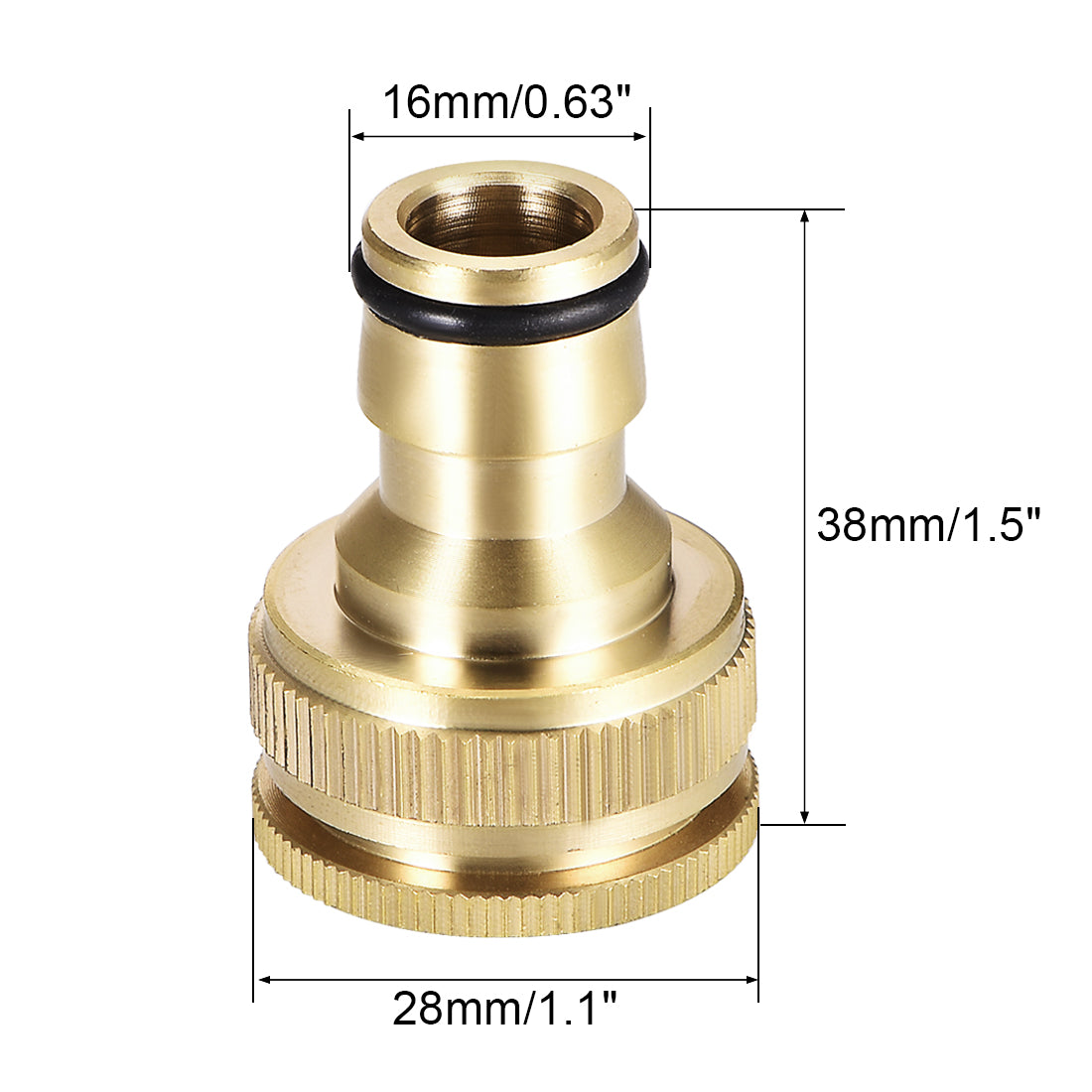 uxcell Uxcell 2-in-1 Brass Quick Connector 1/2 G to 3/4 G Female Pipe Fitting Adapter Garden Hose