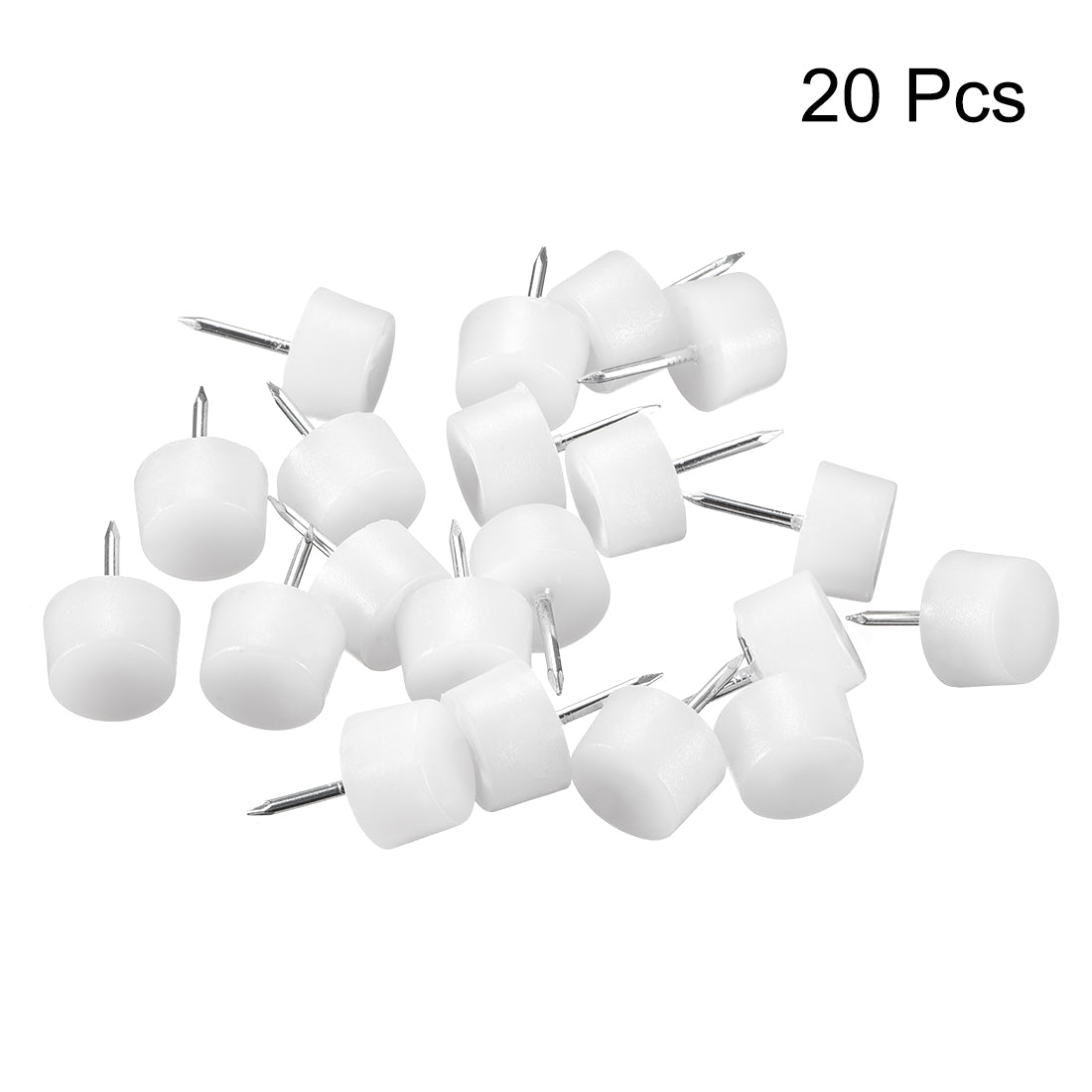 uxcell Uxcell Furniture Feet Nail Chair Table Leg Protector Pad 14mm Dia Plastic 20pcs