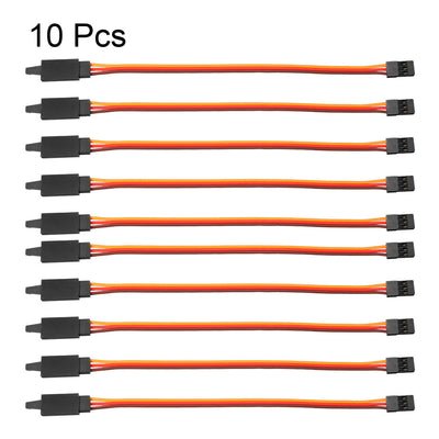 Harfington Uxcell 10Pcs 150mm Servo Extension Cable Anti-reverse Plug 60 Core RC Futaba Lock