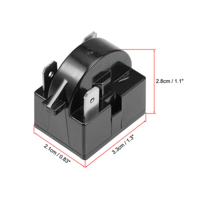 Harfington Uxcell 15 Ohm 3 Pin Kühlschrank PTC Starter Relais Accessiorie Plastik Schwarz