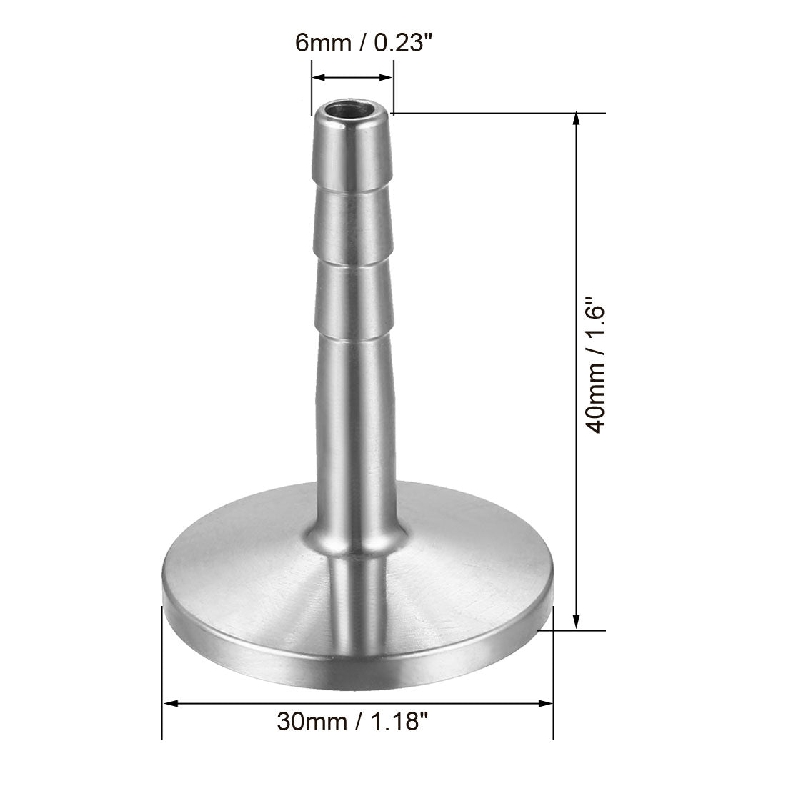 Uxcell Uxcell Clamp Hose Adapter 1.181" Flange to 7/9" Hose Barb Fitting