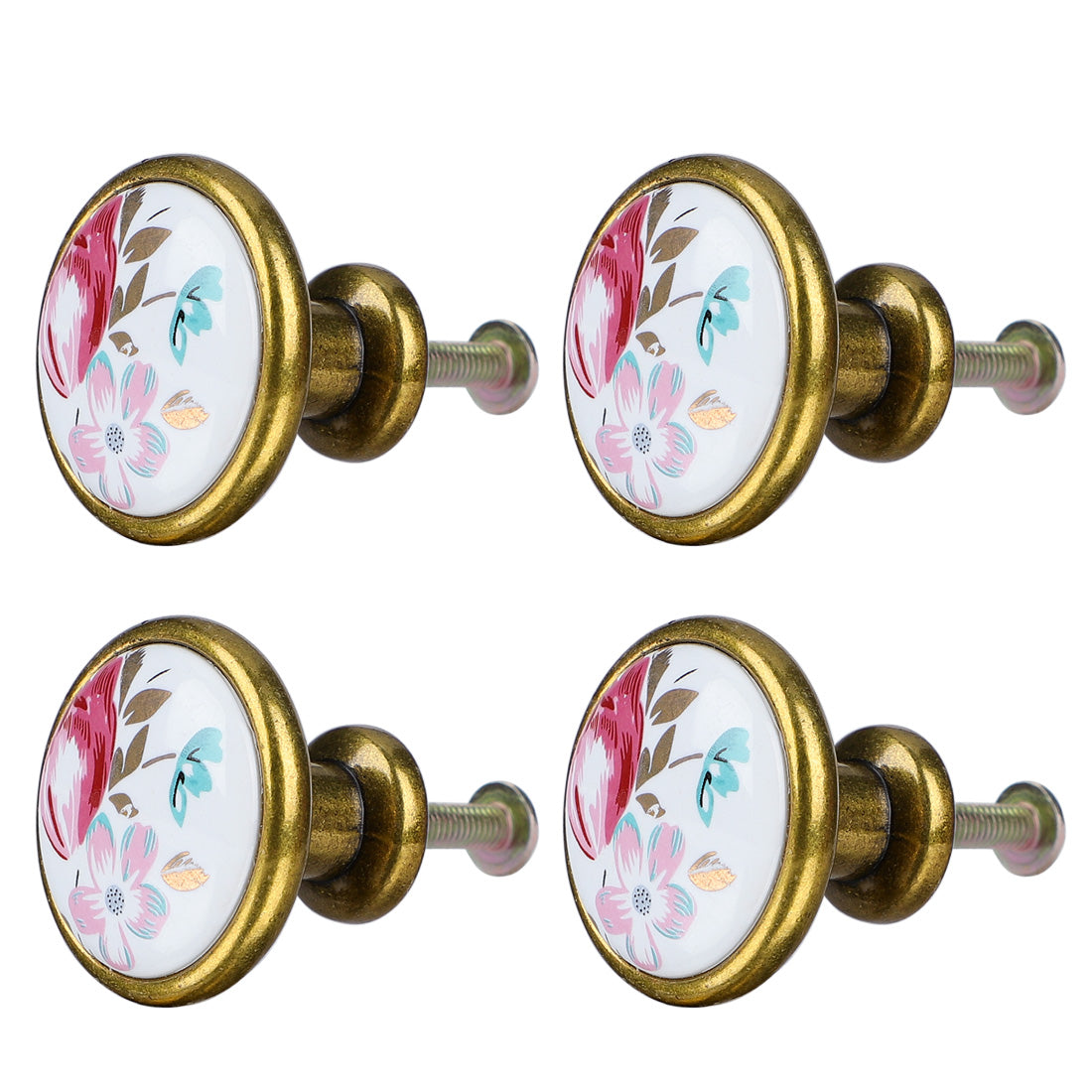 uxcell Uxcell Ceramic Vintage Knobs Pull Handle Cupboard Wardrobe Kitchen Cabinet 4pcs #2