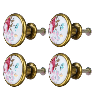 Harfington Uxcell Ceramic Vintage Knobs Pull Handle Cupboard Wardrobe Kitchen Cabinet 4pcs #2