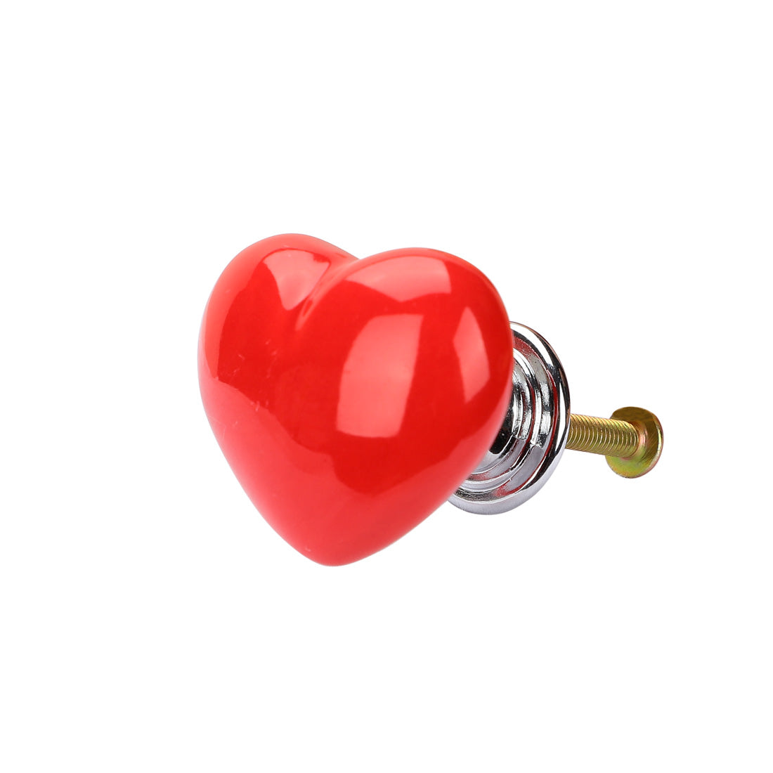 uxcell Uxcell Solid Ceramic Knob Heart Shaped Drawer Knob Pull Handle Cupboard Wardrobe Red