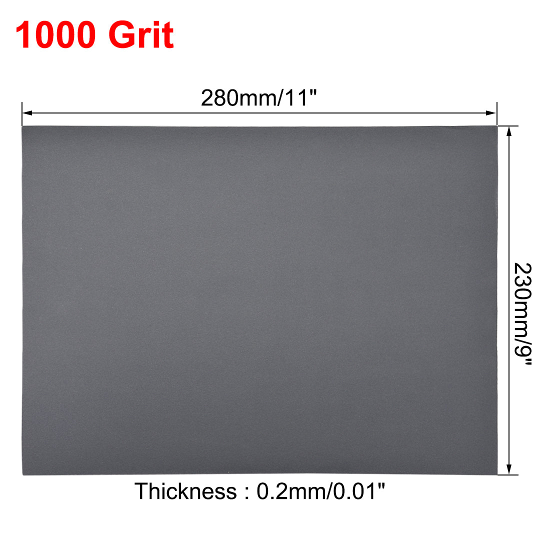 uxcell Uxcell Waterproof Sandpaper Wet Dry Sand Paper Grit 1000 11" x 9" 10pcs