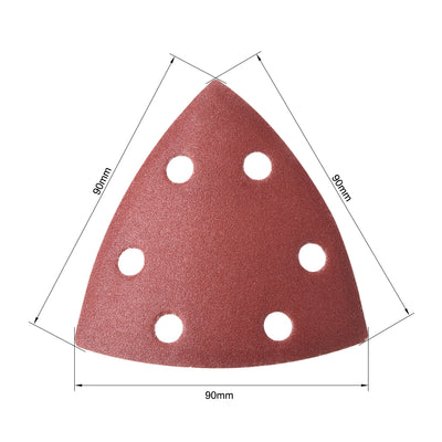 Harfington Uxcell Triangle Detail Sander Sandpaper,Sanding Paper,6 Hole 40 Grits 15pcs