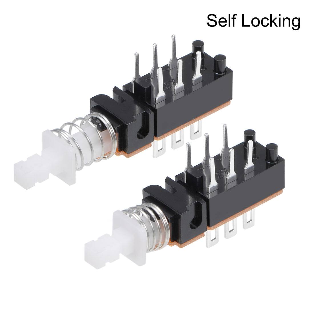 uxcell Uxcell Push Button Switch DPDT 6 Pin 1 Position Self-Locking Black 20pcs