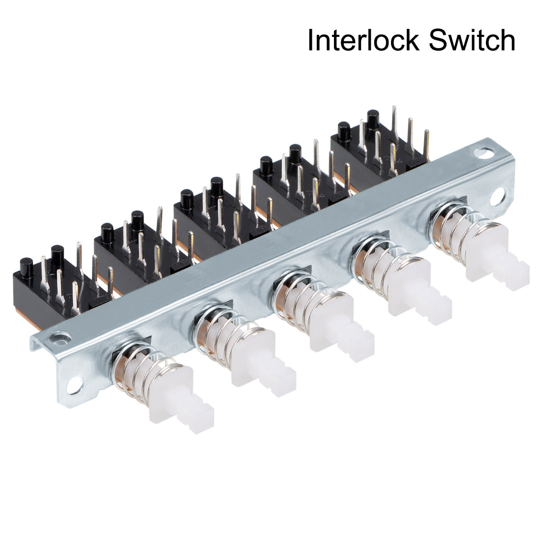 uxcell Uxcell Interlock Push Button Switch Piano Type DPDT 6 Pin 5 Row