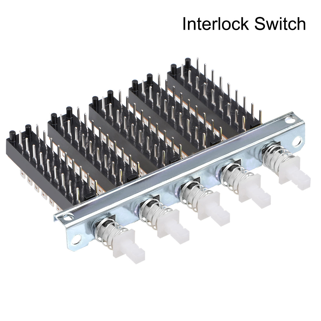 uxcell Uxcell Interlock Push Button Switch Piano Type 6PDT 18 Pin 5 Row