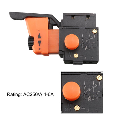 Harfington Uxcell Trigger Switch Electric Drill Hammer 250V 4-6A Tool Power Speed Control Push Button Switch