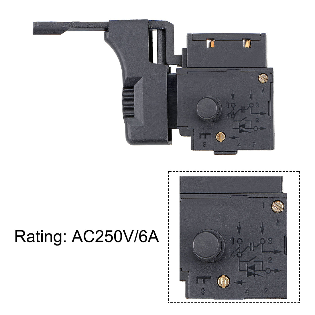 uxcell Uxcell Auslöseschalter Auslöser FA2-6/IBEK Elektro Bohrhammer 250V-6A Drehzahlschalter