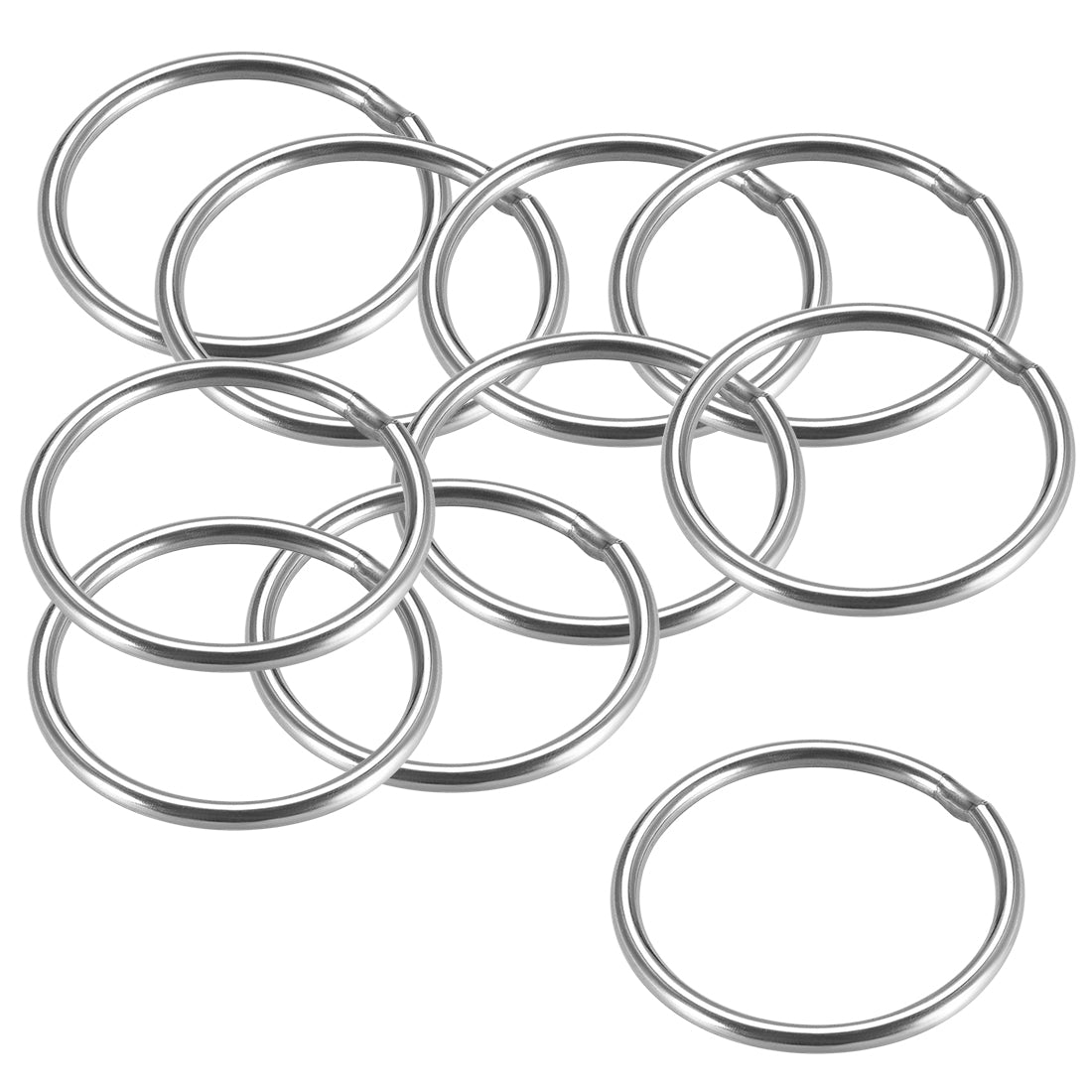 uxcell Uxcell Welded O Ring, 40 x 3mm Strapping Round Rings 201 Stainless Steel 10pcs