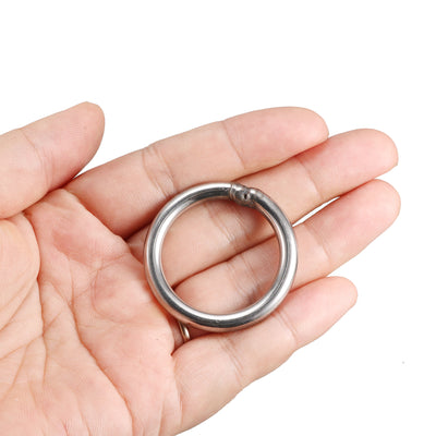 Harfington Uxcell Welded O Ring, 40 x 5mm Strapping Round Rings 201 Stainless Steel 10pcs