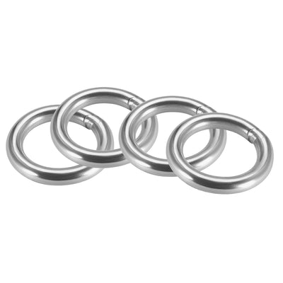 Harfington Uxcell Welded O Ring, 50 x 8mm Strapping Round Rings 201 Stainless Steel 4pcs