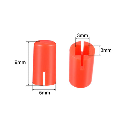 Harfington Uxcell 50Pcs Plastic 5x9mm Pushbutton Tactile Switch Caps Cover Keycaps Red for 6x6x7.3mm Tact Switch