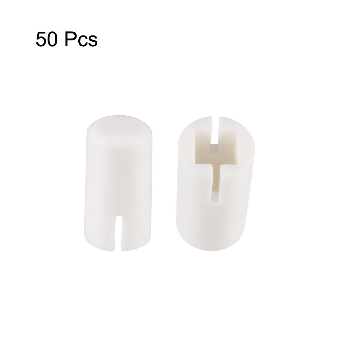 uxcell Uxcell 50Pcs Plastic 5x9mm Pushbutton Tactile Switch Caps Cover Keycaps White for 6x6x7.3mm Tact Switch