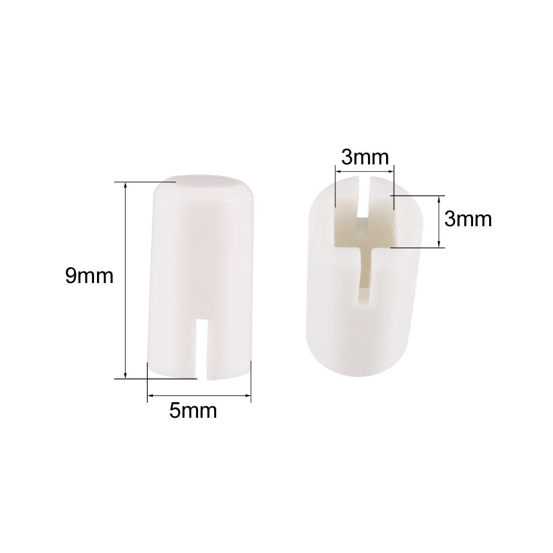 uxcell Uxcell 50Pcs Plastic 5x9mm Pushbutton Tactile Switch Caps Cover Keycaps White for 6x6x7.3mm Tact Switch