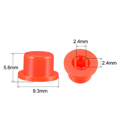 Harfington Uxcell 20Pcs Plastic 9.3x5.6mm Pushbutton Tactile Switch Caps Cover Keycaps Red for 6x6x7.3mm Tact Switch