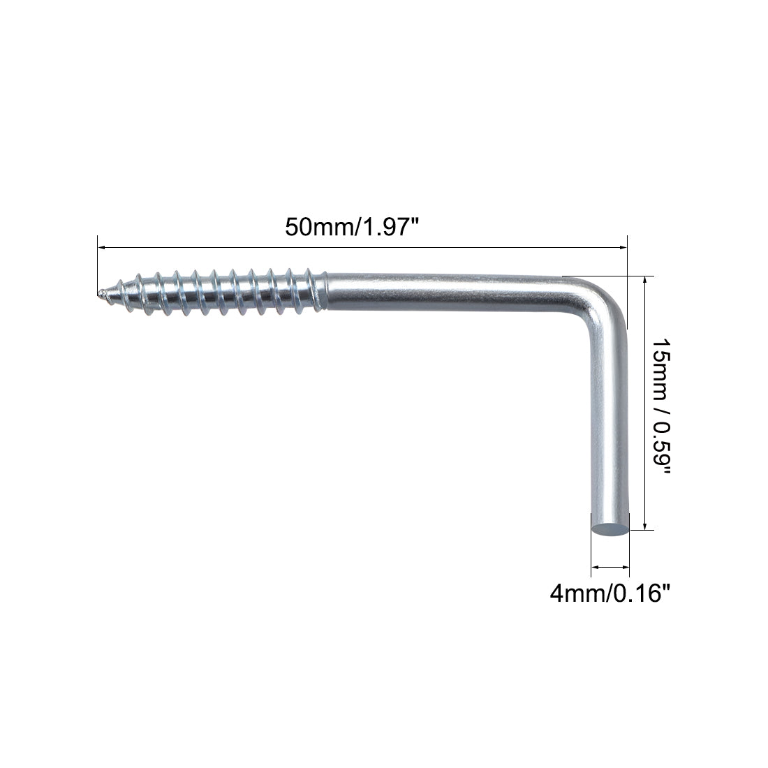 uxcell Uxcell 60Stk 1,97" Deckenhaken Becherhaken Reinschrauben Hanger Kohlenstoffstahl