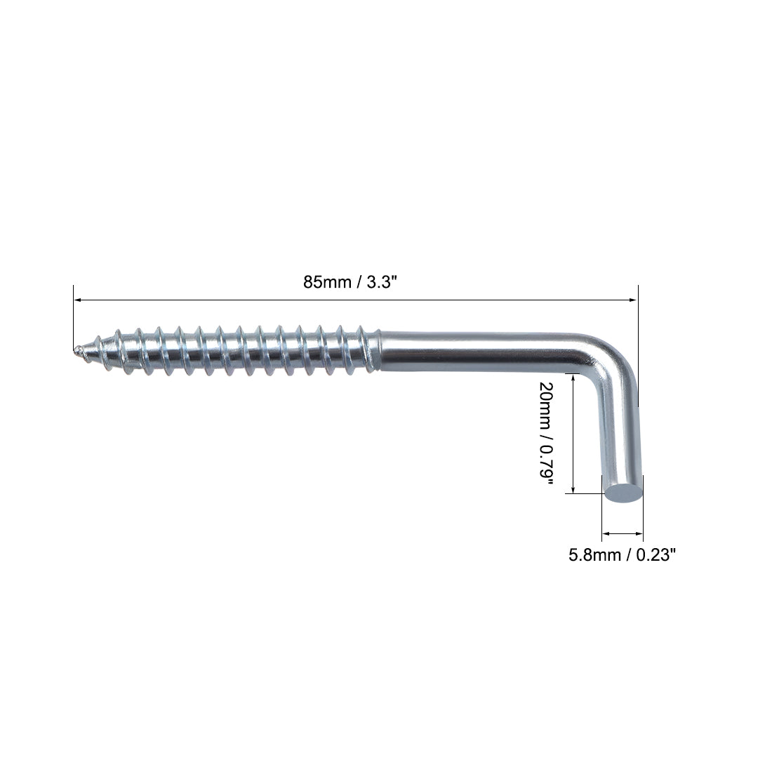 uxcell Uxcell 3.3" Ceiling Hooks Cup Hook Fine Carbon Steel Screw-in Hanger for Indoor and Outdoor Use 20pcs