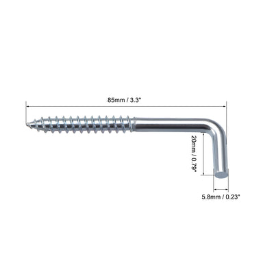 Harfington Uxcell 3.3" Ceiling Hooks Cup Hook Fine Carbon Steel Screw-in Hanger for Indoor and Outdoor Use 20pcs