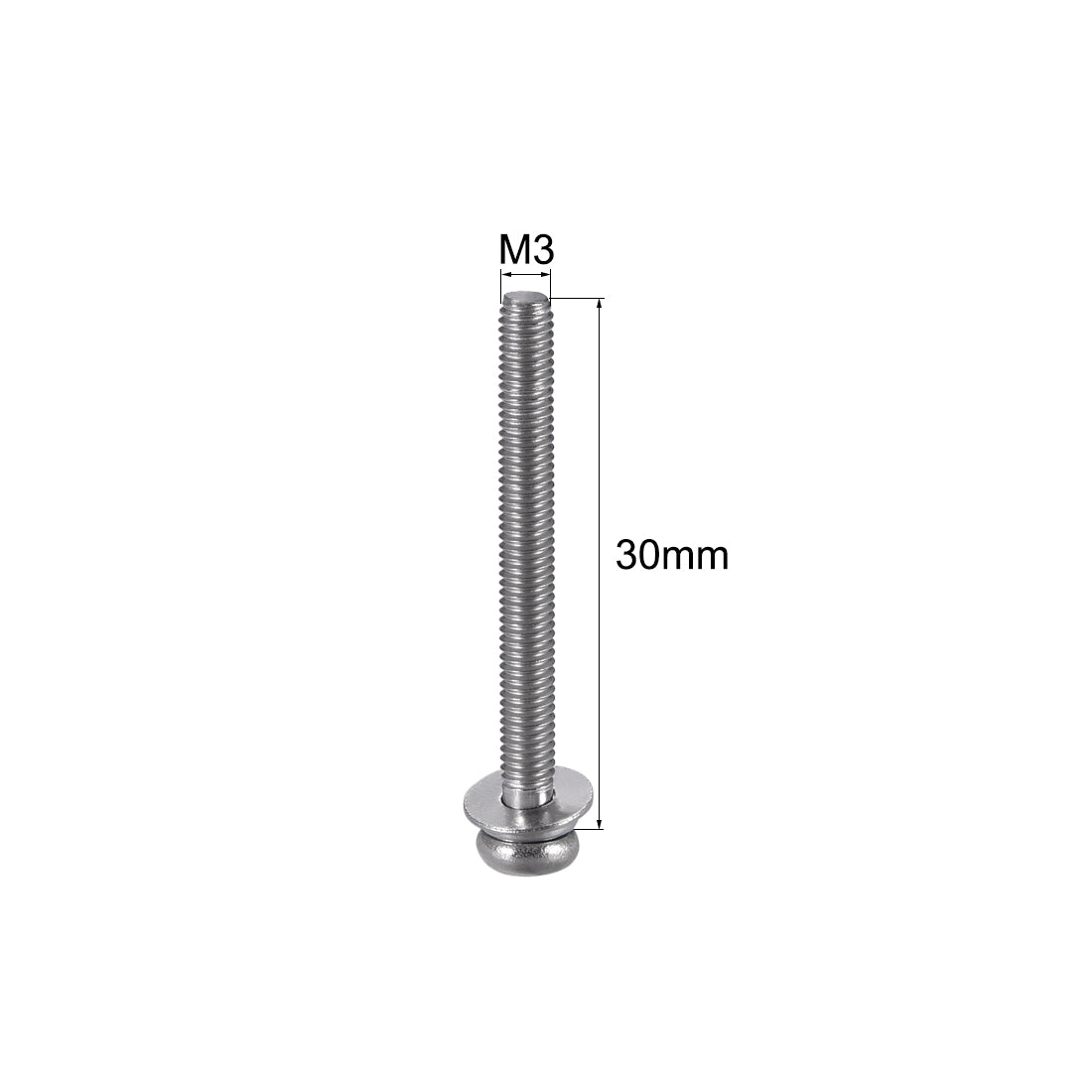 uxcell Uxcell Phillips Pan Head Machine Screws Bolts Combine with Spring Washer and Plain Washers 10pcs