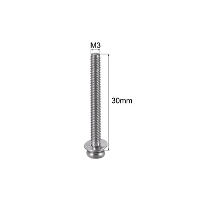 Harfington Uxcell Phillips Pan Head Machine Screws Bolts Combine with Spring Washer and Plain Washers 10pcs