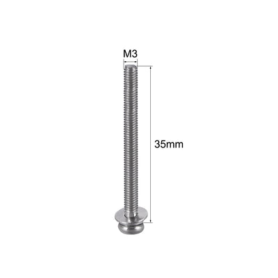 Harfington Uxcell Phillips Pan Head Machine Screws Bolts Combine with Spring Washer and Plain Washers 10pcs