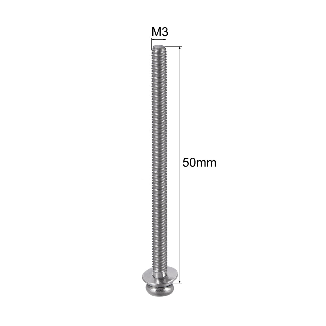 uxcell Uxcell Phillips Pan Head Machine Screws Bolts Combine with Spring Washer and Plain Washers 10pcs