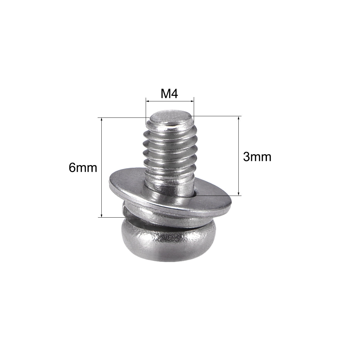 uxcell Uxcell Phillips Pan Head Machine Screws Bolts Combine with Spring Washer and Plain Washers 10pcs