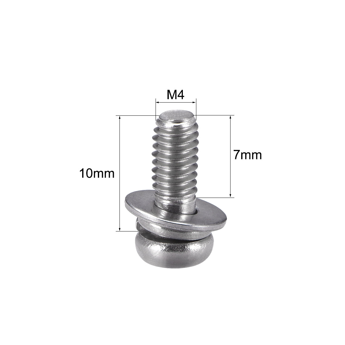 uxcell Uxcell Phillips Pan Head Machine Screws Bolts Combine with Spring Washer and Plain Washers 10pcs