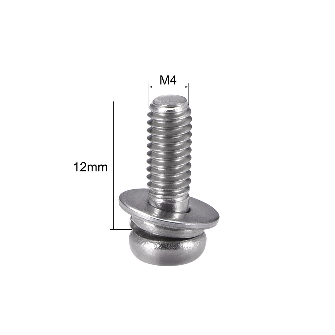 uxcell Uxcell Phillips Pan Head Machine Screws Bolts Combine with Spring Washer and Plain Washers 10pcs