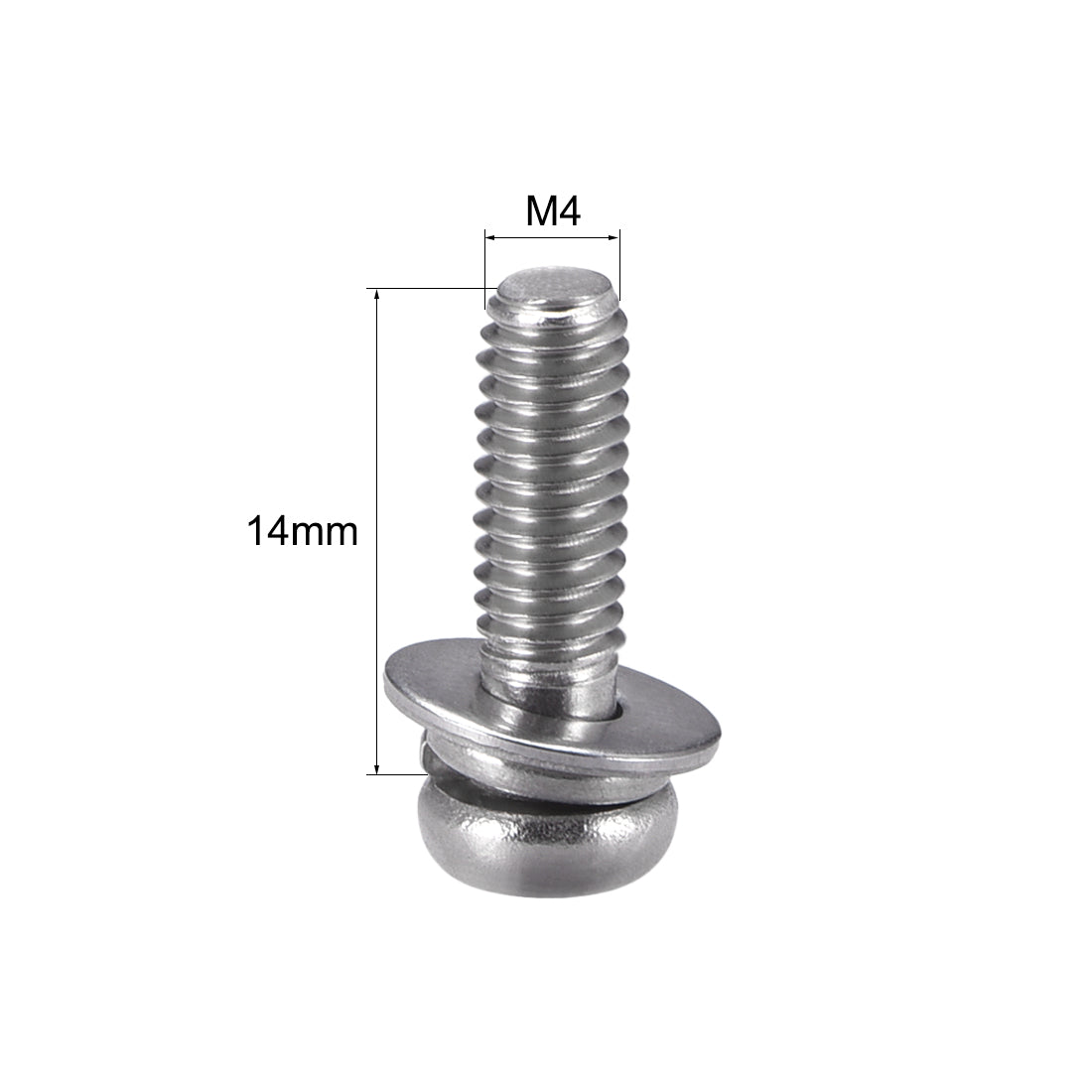 uxcell Uxcell Phillips Pan Head Machine Screws Bolts Combine with Spring Washer and Plain Washers 10pcs