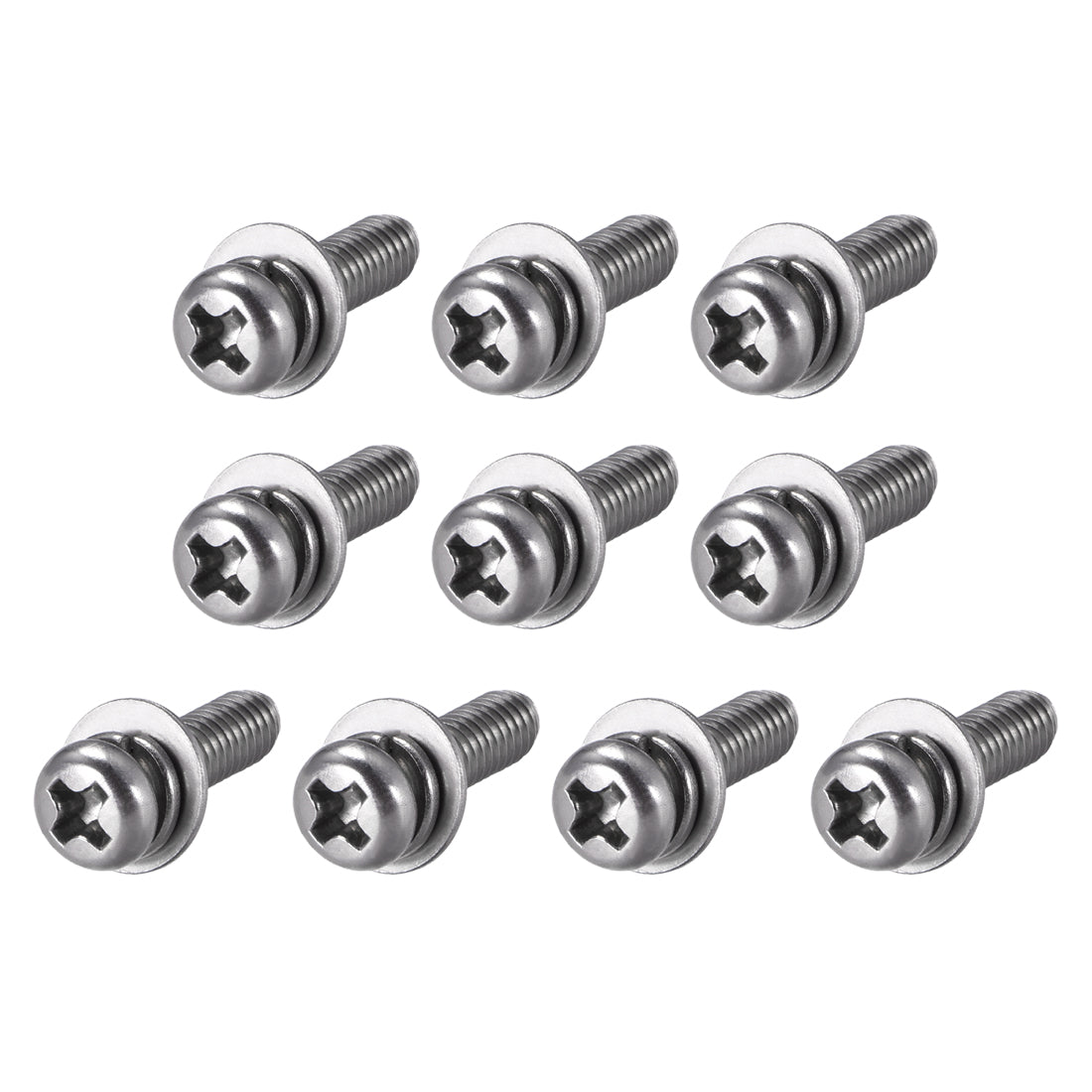 uxcell Uxcell Phillips Pan Head Machine Screws Bolts Combine with Spring Washer and Plain Washers 10pcs