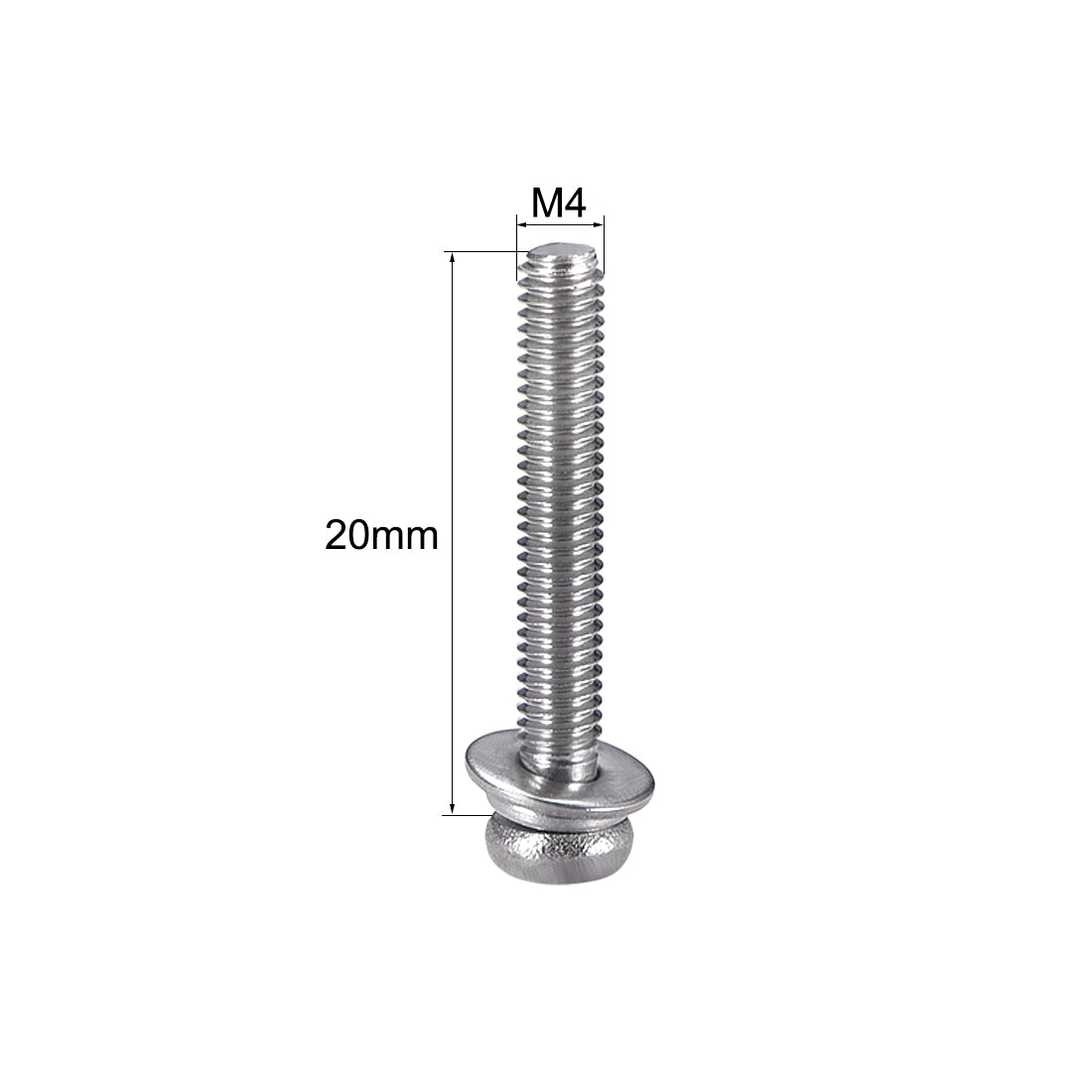 uxcell Uxcell Phillips Pan Head Machine Screws Bolts Combine with Spring Washer and Plain Washers 10pcs