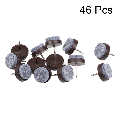 Harfington Uxcell Nail On Furniture Felt Pads Glide Chair Table Leg Protector 20mm Dia Brown 46pcs