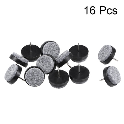 Harfington Uxcell Nail On Furniture Felt Pads Glide Chair Table Leg Protector 24mm Dia Black 16pcs