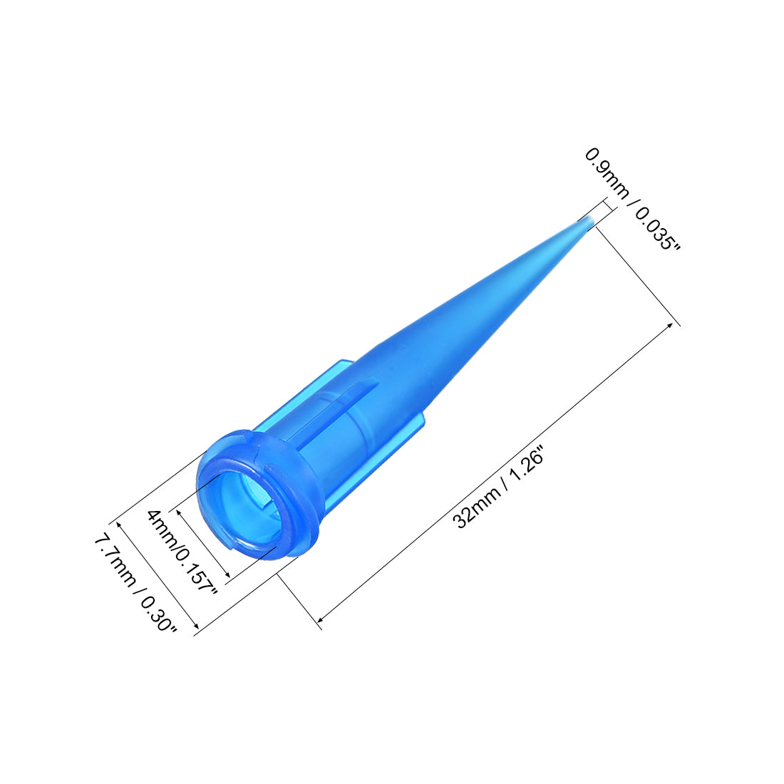 uxcell Uxcell 100Stück Stumpfe Spitze Kunststoff Konisch Dosieren Füllnadel 22ga x 1,26 "Blau