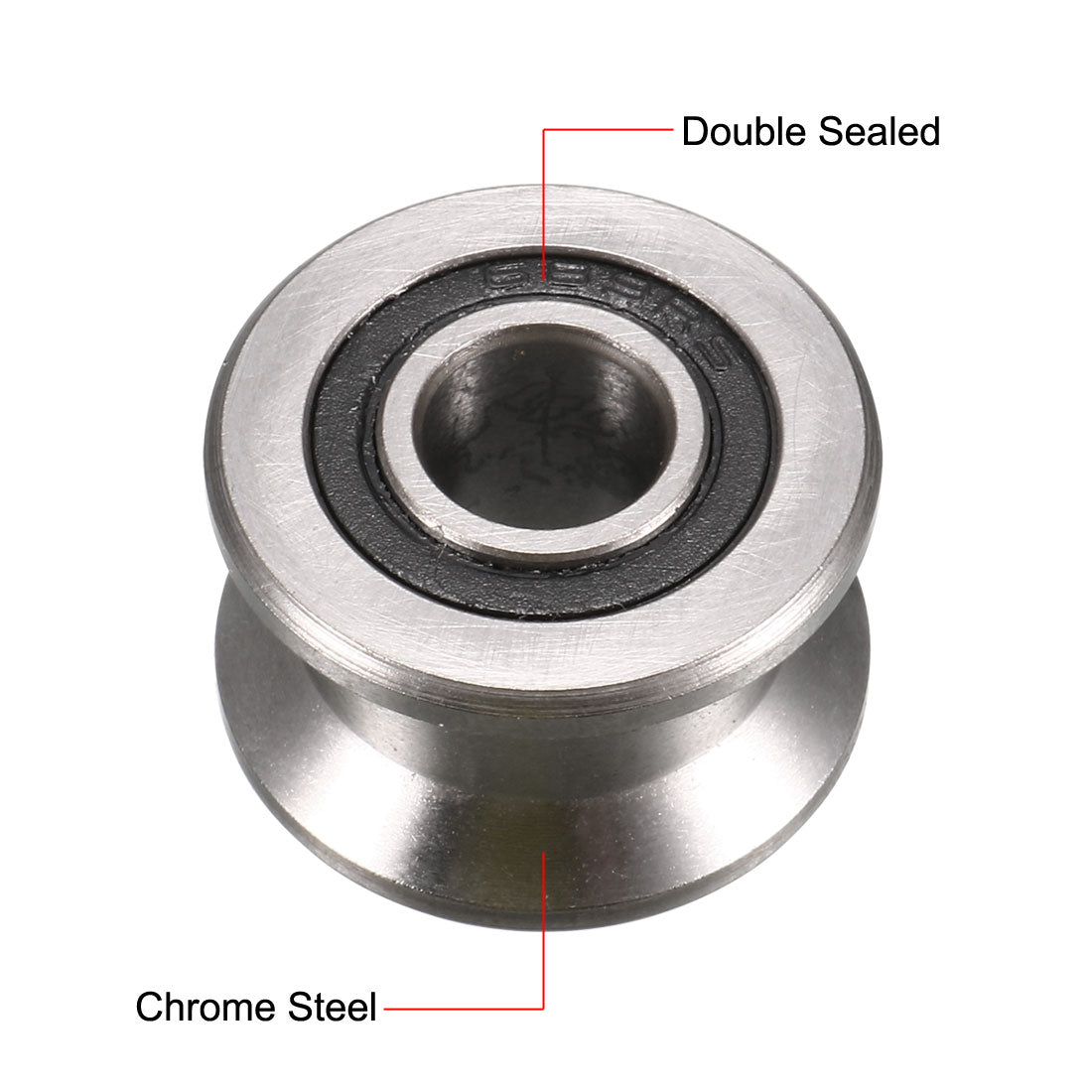 uxcell Uxcell T22 V-Groove Ball Bearing 8x22.5x13.5mm Guide Pulley Bearings for Shaft Under 12mm