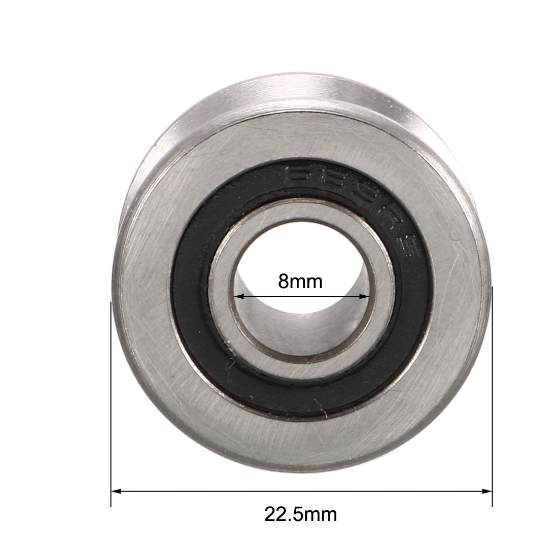 uxcell Uxcell T22 V-Groove Ball Bearing 8x22.5x13.5mm Guide Pulley Bearings for Shaft Under 12mm