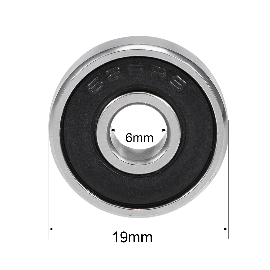 uxcell Uxcell 626-2RS Deep Groove Ball Bearing 6x19x6mm Double Sealed Chrome Steel Bearings