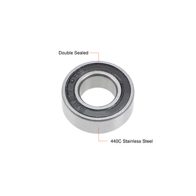 Harfington Uxcell Spurführungslager S687-2RS Edelstahl 7x14x5mm Doppel Abgeschirmte 687RS Lager Ersatzteile