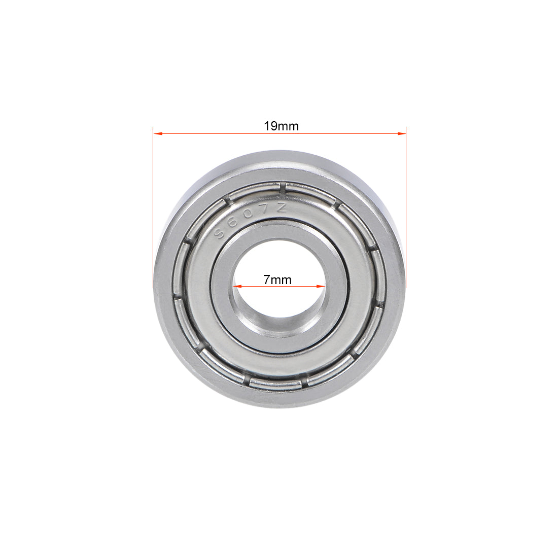 uxcell Uxcell S607ZZ Stainless Steel Ball Bearing 7x19x6mm Double Shielded 607Z Bearings