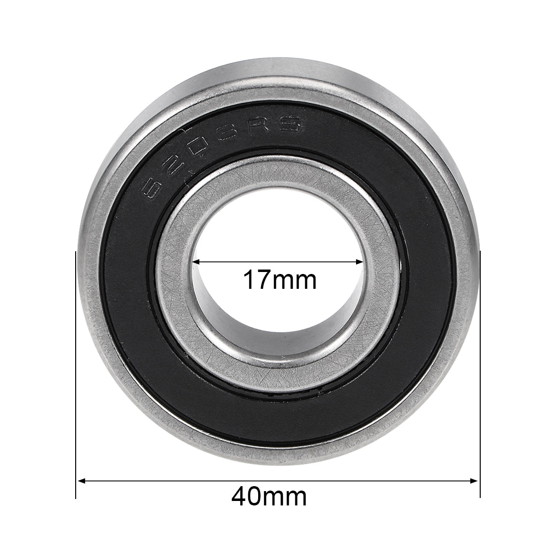 uxcell Uxcell S6203-2RS Stainless Steel Ball Bearing 17x40x12mm Double Sealed 6203RS Bearings