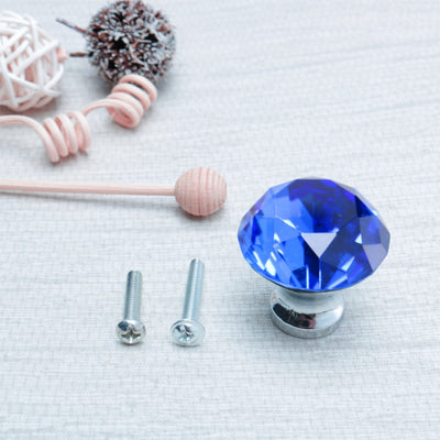 Harfington Uxcell Crystal Knob Drawer Pull Handle Knob Cupboard Wardrobe Dresser 4pcs Blue